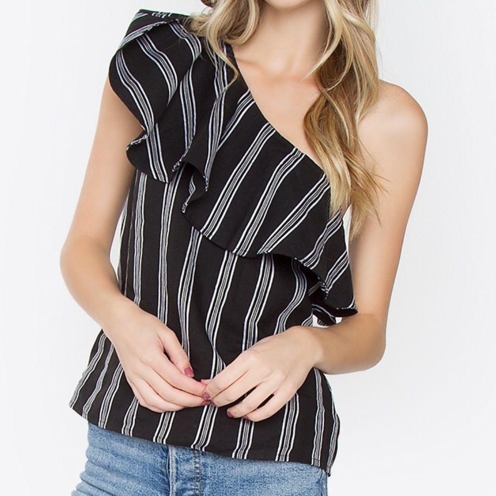 Lina striped shoulder top
